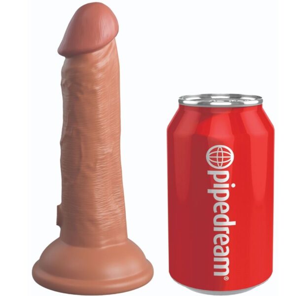 KING COCK - ÉLITE DILDO REALÍSTICO VIBRADOR  SILICONA 15.2 CM CARAMELO