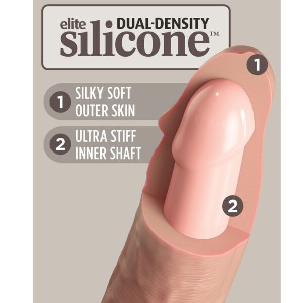 KING COCK - ÉLITE DILDO REALÍSTICO VIBRADOR  SILICONA 15.2 CM - Imagen 3
