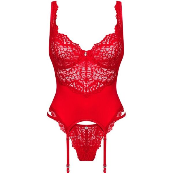 OBSESSIVE - AMOR CHERRIS CORSET  TANGA L/XL - Imagen 5