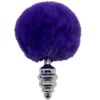 ALIVE - ANAL PLEASURE PLUG ESPIRAL METAL POMPON VIOLETA OSCURO TALLA S - Imagen 2