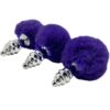 ALIVE - ANAL PLEASURE PLUG ESPIRAL METAL POMPON VIOLETA OSCURO TALLA S - Imagen 4