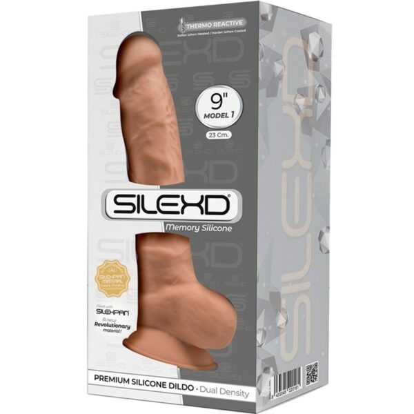 SILEXD - MODELO 1 PENE REALÍSTICO SILICONA PREMIUM SILEXPAN CARAMELO 23 CM - Imagen 3