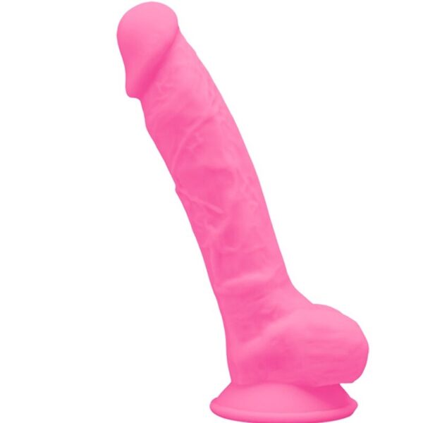 SILEXD - MODELO 1 PENE REALÍSTICO SILICONA PREMIUM SILEXPAN ROSA FLUORESCENTE 17.5 CM