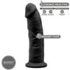 SILEXD - MODELO 2 PENE REALÍSTICO SILICONA PREMIUM SILEXPAN NEGRO 23 CM - Imagen 2