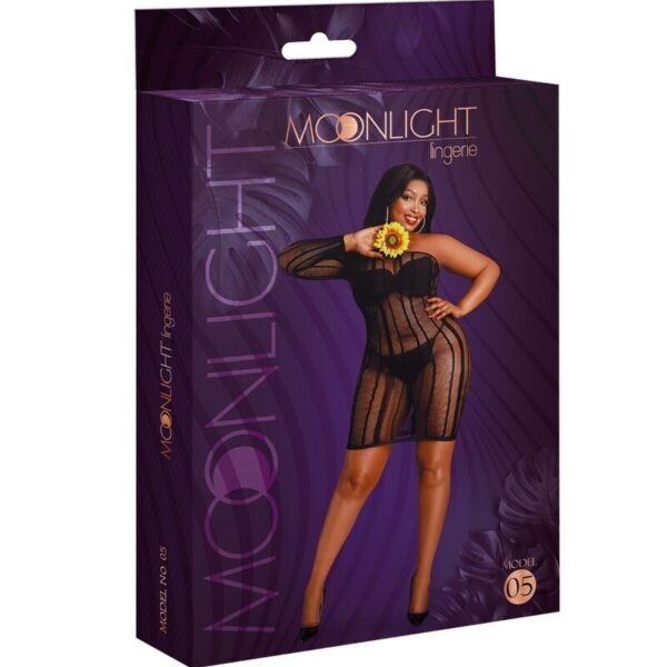 MOONLIGHT - MODELO 5 VESTIDO NEGRO TALLA ÚNICA / PLUS SIZE - Imagen 3