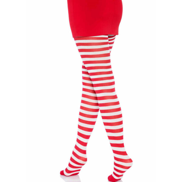 LEG AVENUE - MEDIAS DE RAYAS BLANCO/ROJO - Imagen 3