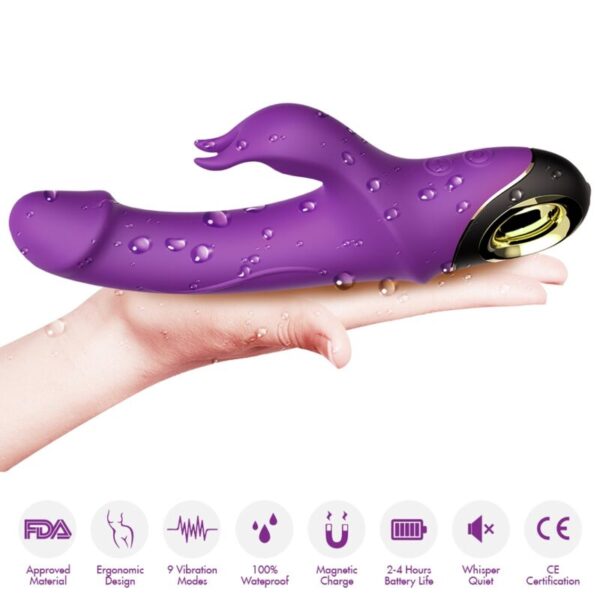 ARMONY - METEROR DILDO VIBRADOR RABBIT ROTADOR VIOLETA - Imagen 3