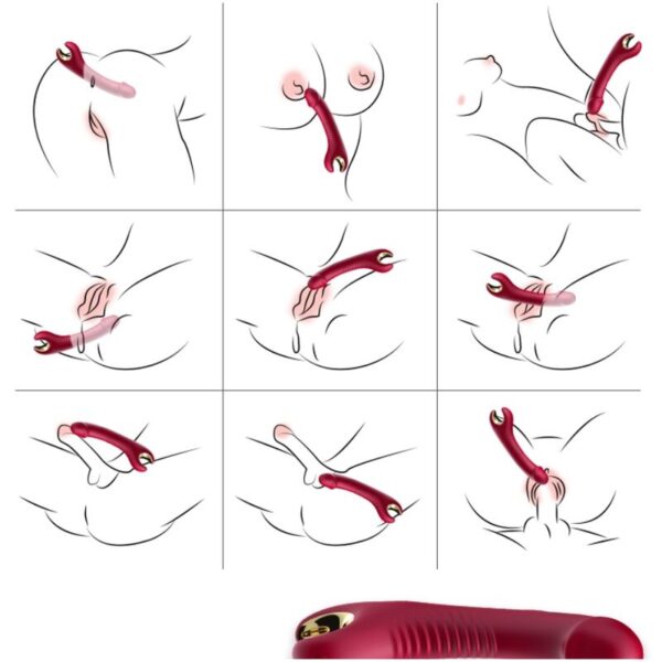 ARMONY - PRINCE DILDO VIBRADOR  ROTADOR ROJO - Imagen 2