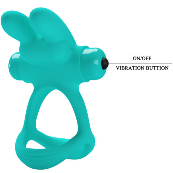 PRETTY LOVE - DANTE ANILLO VIBRADOR RABBIT VERDE - Imagen 5