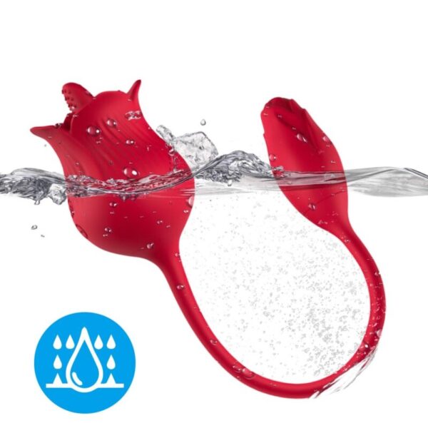 ARMONY - ROSA VIBRADOR ESTIMULADOR CLÍTORIS CON COLA 10 MODOS ROJO - Imagen 3