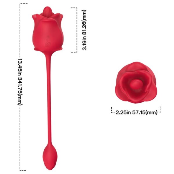 ARMONY - ROSA 2 EN 1 ESTIMULADOR SUCCIÓN  VIBRADOR 10 MODOS CON COLA ROJO - Imagen 4