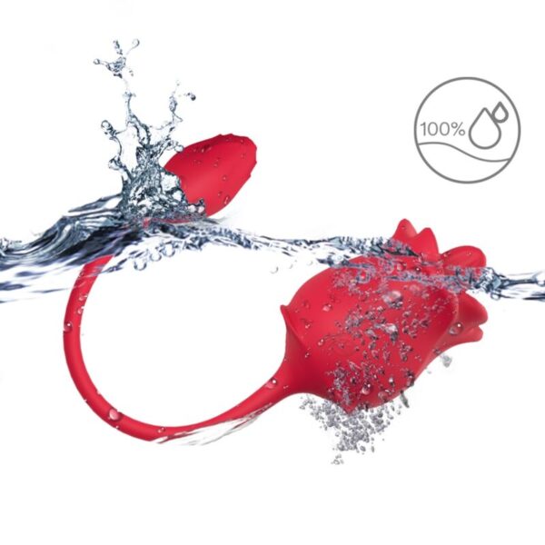 ARMONY - ROSA 2 EN 1 ESTIMULADOR SUCCIÓN  VIBRADOR 10 MODOS CON COLA ROJO - Imagen 3