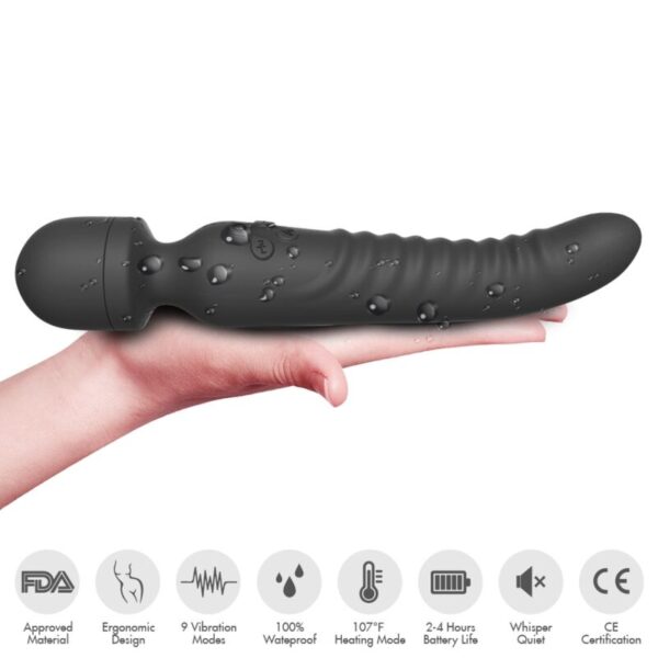 ARMONY - MISSION MASAJEADOR  VIBRADOR EFECTO CALOR NEGRO - Imagen 3