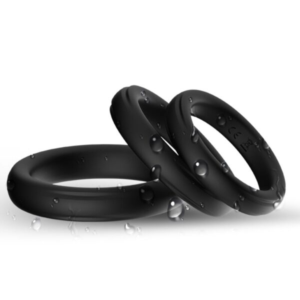 ARMONY - TRIPLE ANILLO SILICONA NEGRO - Imagen 2