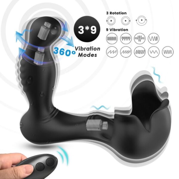 ARMONY - SURROUND VIBRADOR ANAL  ESTIMULADOR TESTÍCULOS CONTROL REMOTO NEGRO