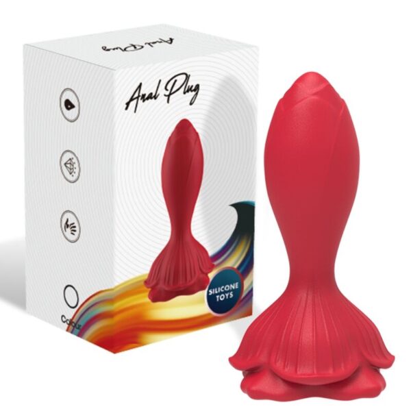 ARMONY - ROSA VIBRADOR  PLUG ANAL PEQUEÑO CONTROL REMOTO ROJO - Imagen 5