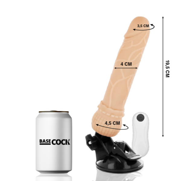 BASECOCK - VIBRADOR REALÍSTICO CONTROL REMOTO NATURAL 19.5 CM -O- 4 CM - Imagen 2