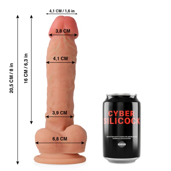 CYBER SILICOCK - MAGNUS REALÍSTICO SILICONA LÍQUIDA 20.5 CM -O- 4.1 CM - Imagen 2