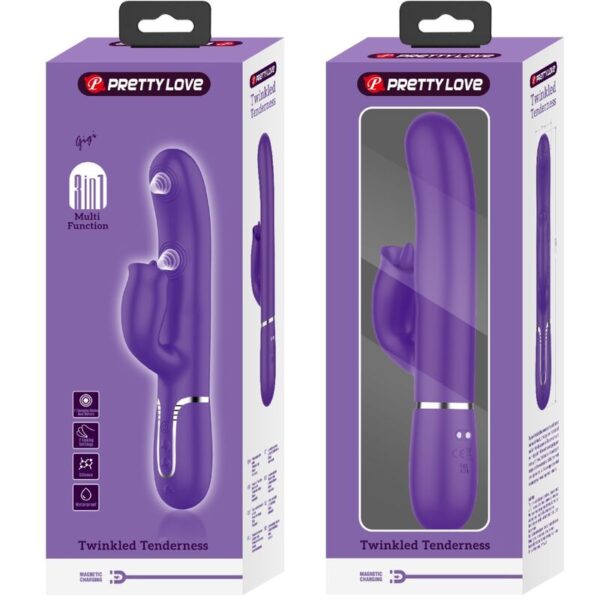 PRETTY LOVE - VIBRADOR RABBIT CON LICKING MORADO - Imagen 4