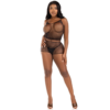 LEG AVENUE - SET CAMISETA  PANTALON REJILLA NEGRO - Imagen 2