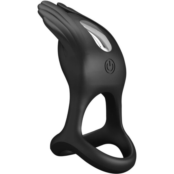 PRETTY LOVE - SILAS ANILLO VIBRADOR 7 VIBRACIONES SILICONA NEGRO - Imagen 3