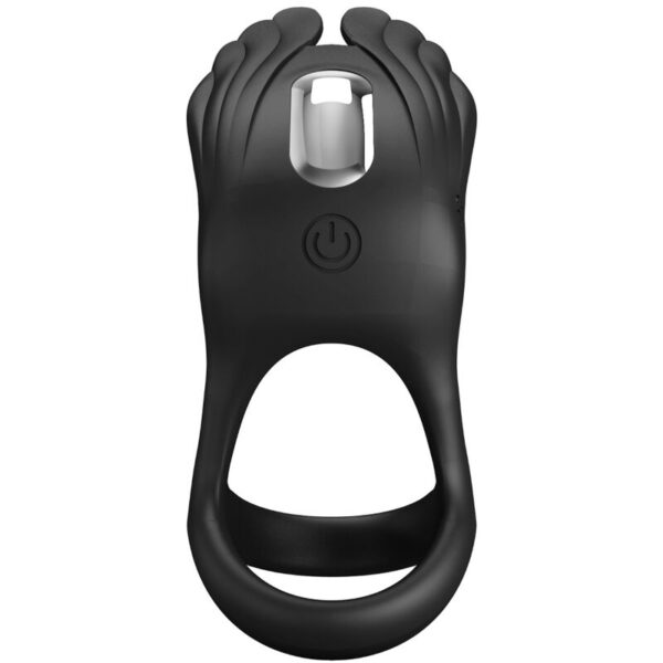 PRETTY LOVE - SILAS ANILLO VIBRADOR 7 VIBRACIONES SILICONA NEGRO - Imagen 4