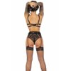 LIVCO CORSETTI FASHION - POJZON LC 90670 SUJETADOR + MEDIAS + LIGUERO + PANTY NEGRO - Imagen 2