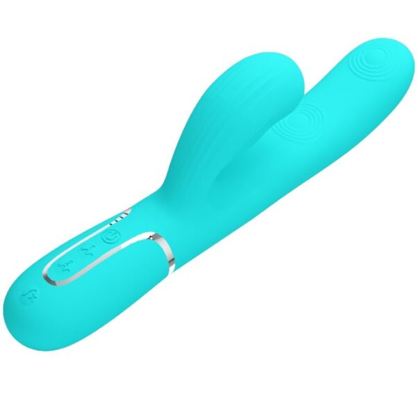 PRETTY LOVE - PERLITA VIBRADOR PUNTO G 3 EN 1 MULTIFUNCIÓN VERDE AGUA - Imagen 3