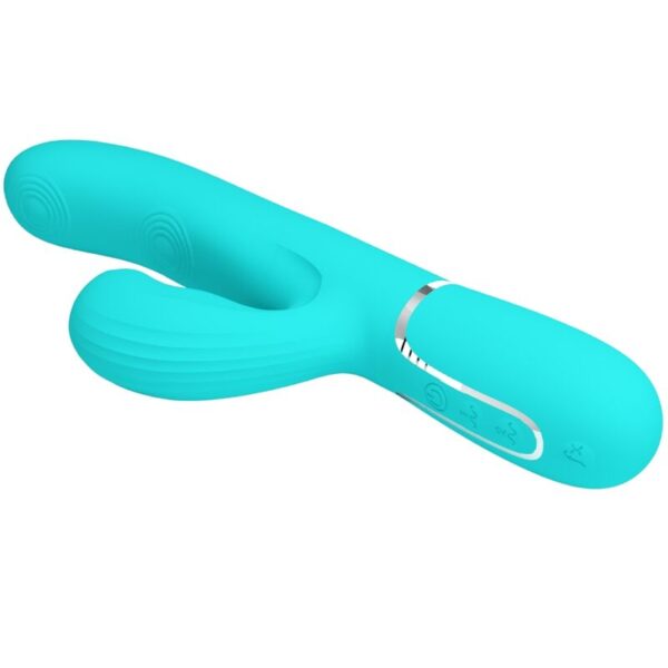 PRETTY LOVE - PERLITA VIBRADOR PUNTO G 3 EN 1 MULTIFUNCIÓN VERDE AGUA - Imagen 5