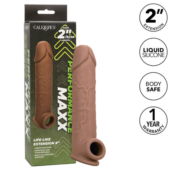 CALEXOTICS - PERFORMANCE MAXX EXTENSIÓN REALISTA 8 PIEL MORENO - Imagen 2
