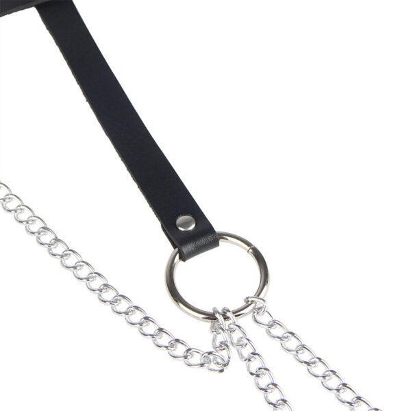 SUBBLIME - CINTURON DE CADENAS ANILLAS CUERO NEGRO TALLA ÚNICA - Imagen 5