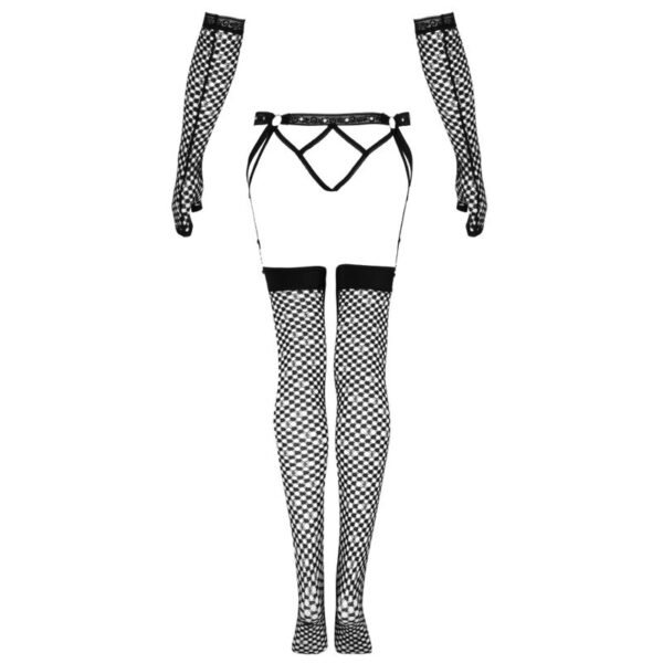 LIVCO CORSETTI FASHION - NEMALIA SET LIGUERO + MEDIAS + GUANTES NEGRO - Imagen 5