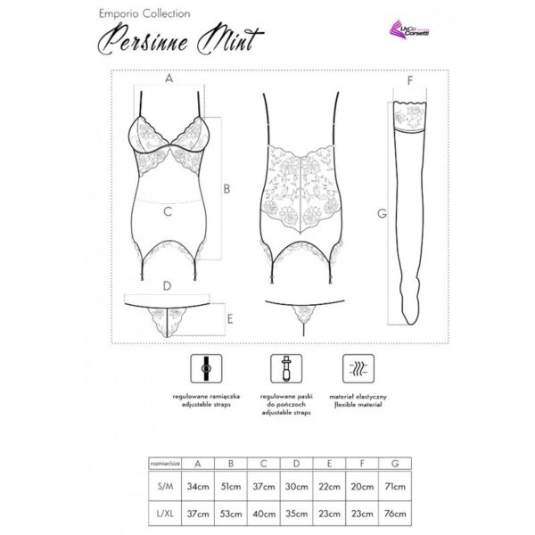 LIVCO CORSETTI FASHION - PERSINNE MIT EMPORIO SET CORSET + PANTY + MEDIAS - Imagen 5