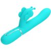 PRETTY LOVE - VIBRADOR RABBIT MULTIFUNCIÓN 4 EN 1 MARIPOSA VERDE AGUA - Imagen 3