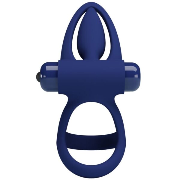 PRETTY LOVE - MAT DOBLE ANILLO CON VIBRACIÓN  ESTIMULADOR AZUL - Imagen 4