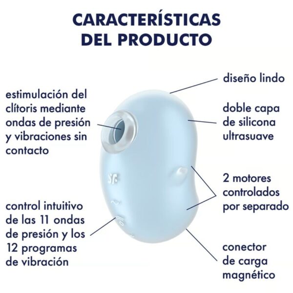 SATISFYER - CUTIE GHOST VIBRADOR LAY-ON AZUL CLARO - Imagen 4