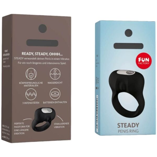 FUN FACTORY - STEADY ANILLO PENE CON VIBRACIÓN NEGRO - Imagen 3