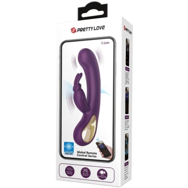 PRETTY LOVE - LIAM VIBRADOR RABBIT  ESTIMULADOR PUNTO G MORADO - Imagen 4