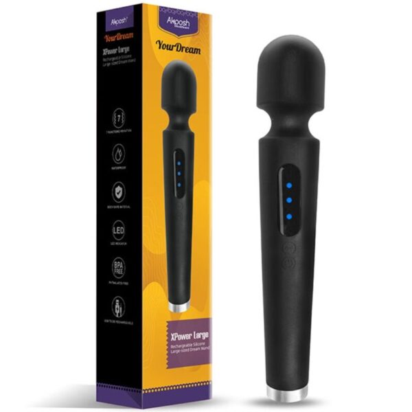 ARMONY - X POWER LARGE MASAJEADOR  VIBRADOR 7 VIBRACIONES NEGRO - Imagen 5