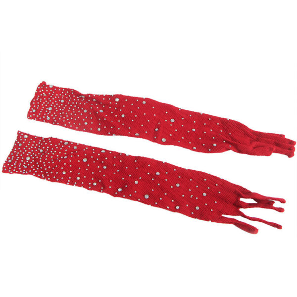 SUBBLIME - 952181 BODYSTOCKING DE REJILLA CON GUANTES Y DIAMANTES ROJO TALLA ÚNICA - Imagen 5