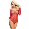 SUBBLIME - 952303 BODY DE REJILLA BRILLANTE CON HOMBROS DESCUBIERTOS MANGA LARGA ROJO TALLA ÚNICA - Imagen 3