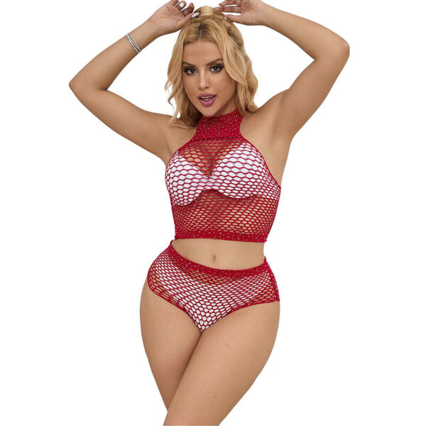 SUBBLIME - 952402 SET DE REJILLA CON BRILLANTES ROJO TALLA ÚNICA - Imagen 4