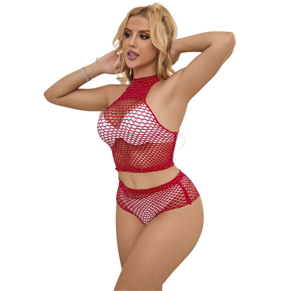 SUBBLIME - 952402 SET DE REJILLA CON BRILLANTES ROJO TALLA ÚNICA - Imagen 5