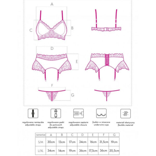 LIVCO CORSETTI FASHION - NAHIR LC 20214 SUJETADOR + PANTY + LIGUERO S/M - Imagen 4