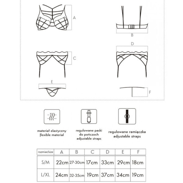 LIVCO CORSETTI FASHION - SOLEDAD LC 20217 SUJETADOR + PANTY + LIGUERO S/M - Imagen 4