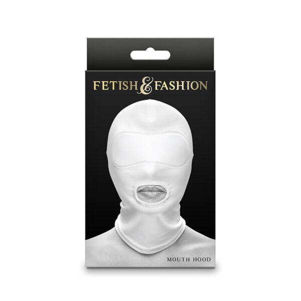 NS NOVELTIES - FETISH  FASHION PASAMONTAÑAS APERTURA DE BOCA NYLON BLANCO - Imagen 2