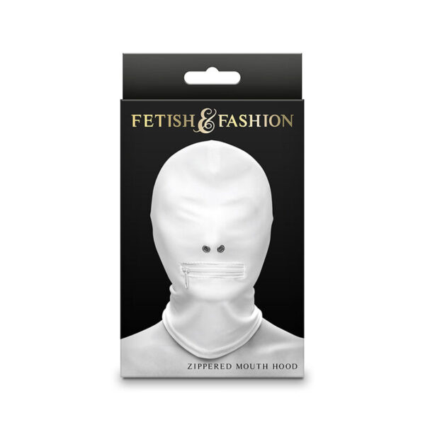 NS NOVELTIES - FETISH  FASHION PASAMONTAÑAS COMPLETO CON CREMALLERA NYLON BLANCO - Imagen 2