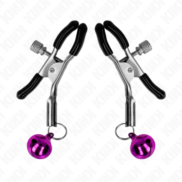KINK - PINZAS PARA PEZONES CON CAMPANILLA VIOLETA 6 CM - Imagen 2
