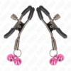 KINK - PINZAS PARA PEZONES CON DOBLE CAMPANILLA ROSA 6 CM - Imagen 2