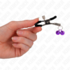KINK - PINZAS PARA PEZONES CON DOBLE CAMPANILLA VIOLETA 6 CM - Imagen 3